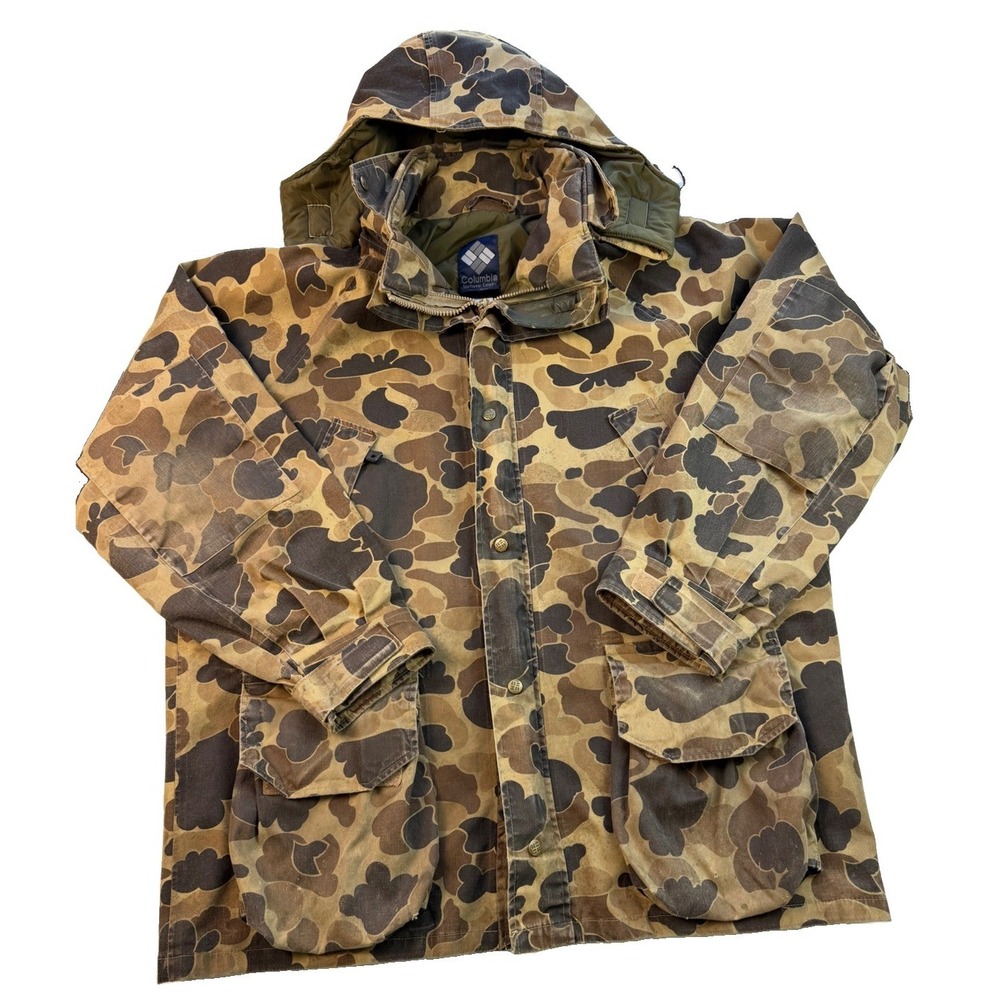 Vintage 1988 Columbia Hunting Jacket XXL Gore-Tex Duck Camo Thinsulate Hood